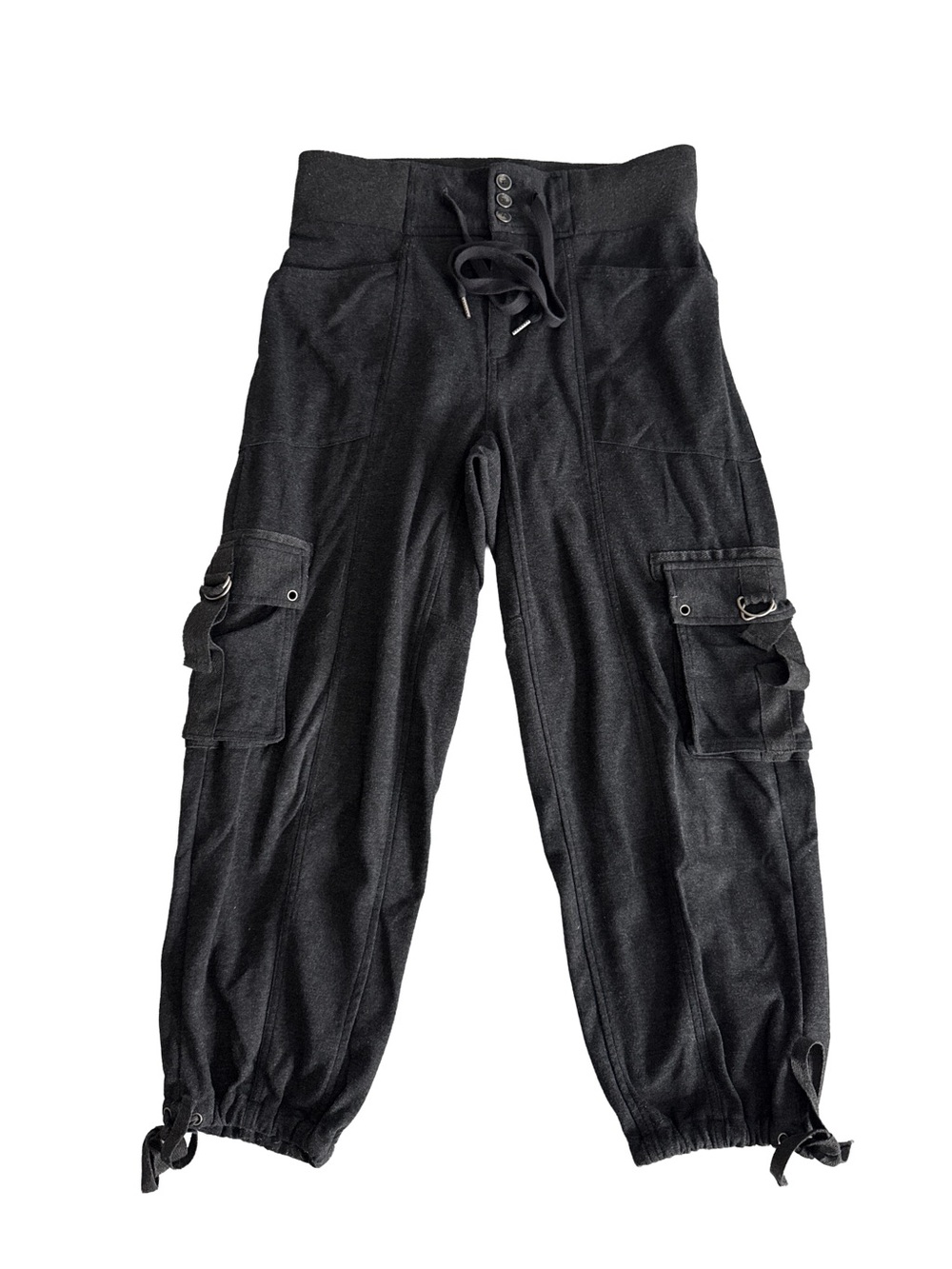 FREE PEOPLE Semi Charmed Cargo Jogger Pants Women’s XS Charcoal Grey Grunge